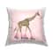 Stupell Industries Funny Giraffe Wearing Roller Skates Over Pink Throw Pillow 18" x 18"